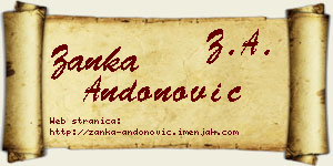 Žanka Andonović vizit kartica